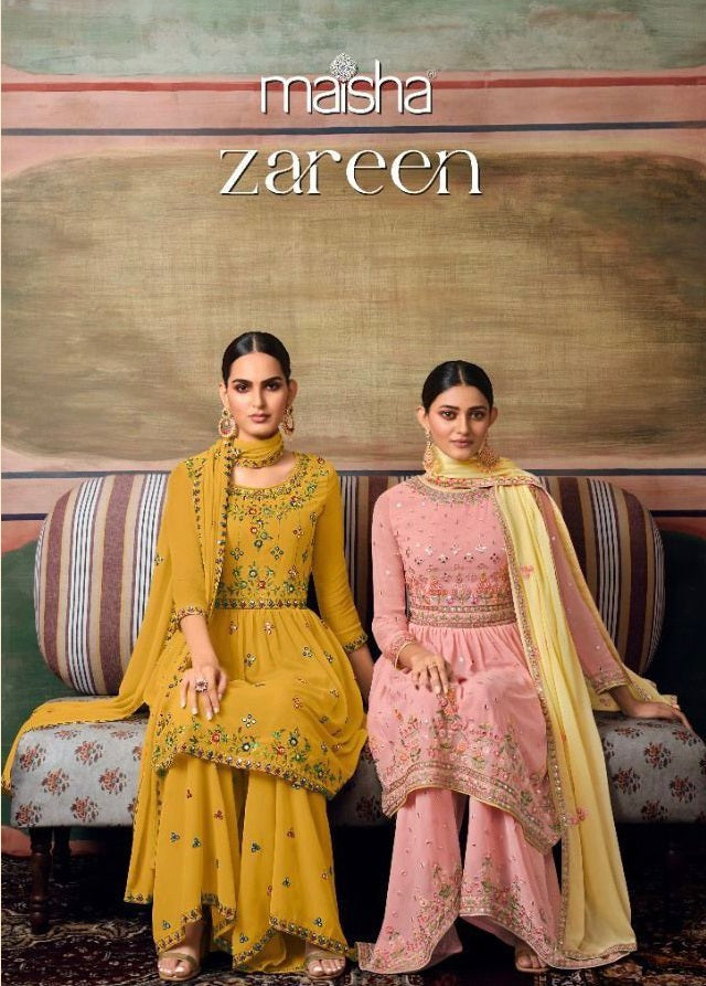 Maisha Zareen Georgette Designer Party Wear Salwar Kameez With Heavy Embroidery Work