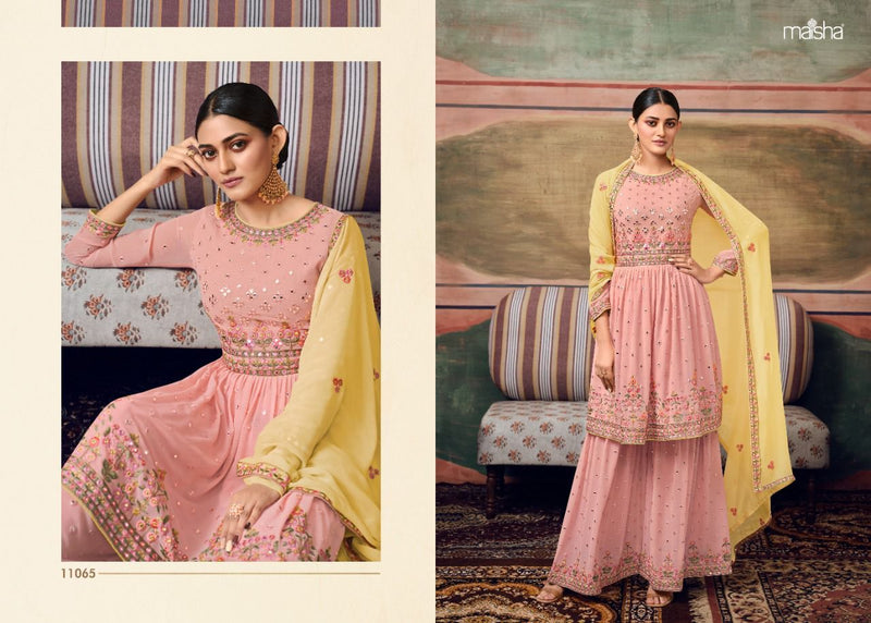 Maisha Zareen Georgette Designer Party Wear Salwar Kameez With Heavy Embroidery Work