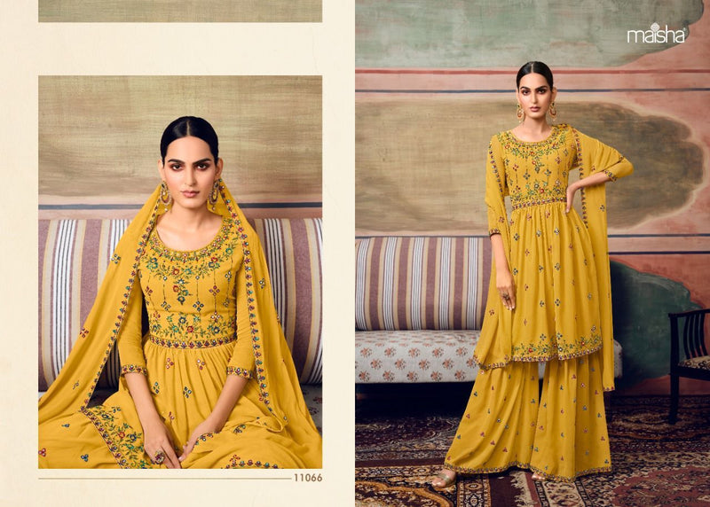 Maisha Zareen Georgette Designer Party Wear Salwar Kameez With Heavy Embroidery Work