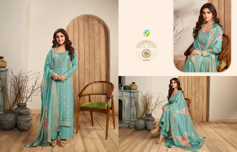 Vinay Fashion Kaseesh  Vol 4 Dola Jacquard With Heavy Embroidery Work Stylish Designer Party wear Salwar Suit