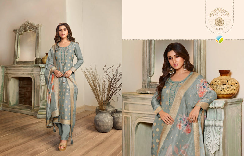 Vinay Fashion Kaseesh  Vol 4 Dola Jacquard With Heavy Embroidery Work Stylish Designer Party wear Salwar Suit