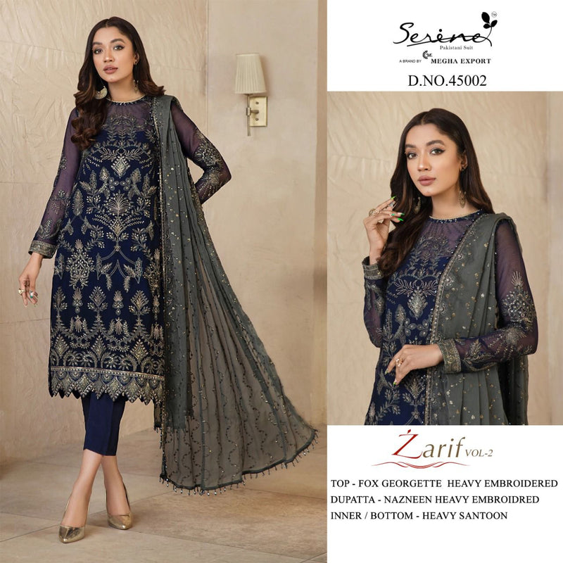 Serene Zarif Vol 2 Fox Georgette Designer Pakistani Style Party Wear Salwar Suits