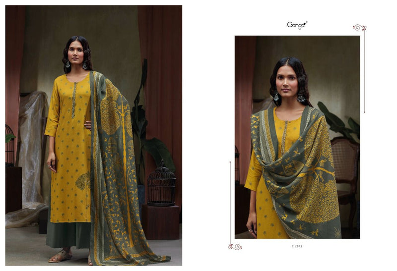 Ganga Zemira Pashmina With Fancy Printed Work Stylish Designer Classic Look Salwar Suit