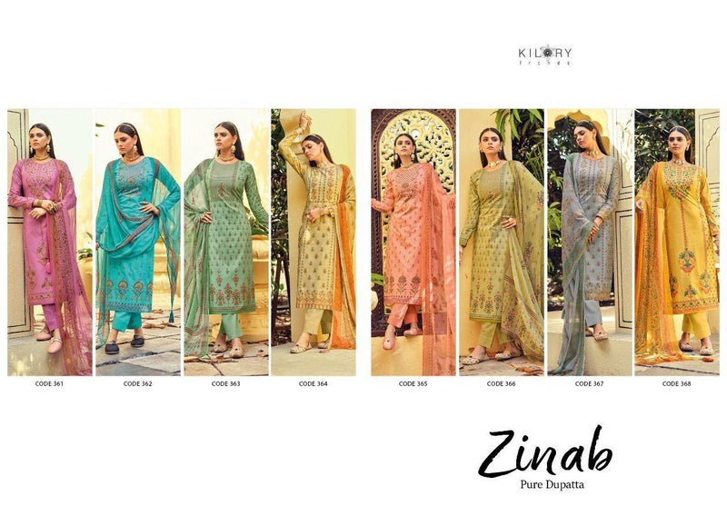 Kilory Trends Zinab Cambric Cotton Party Wear Salwar Suits With Fancy Embroidery