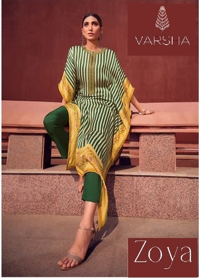 Varsha Zoya Silk Satin Print Designer Kaftan Style Party Wear Kurtis