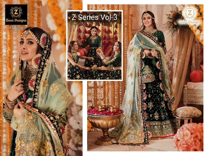 Ziaaz Designs Zseries Gown Vol 3 Georgette Wedding Wear Salwar Suits