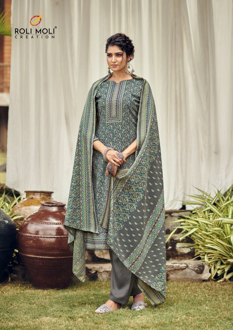 Roli Moli Creation Zubeda Pashmina With Heavy Printed Work Stylish Designer Festive Wear Salwar Kameez