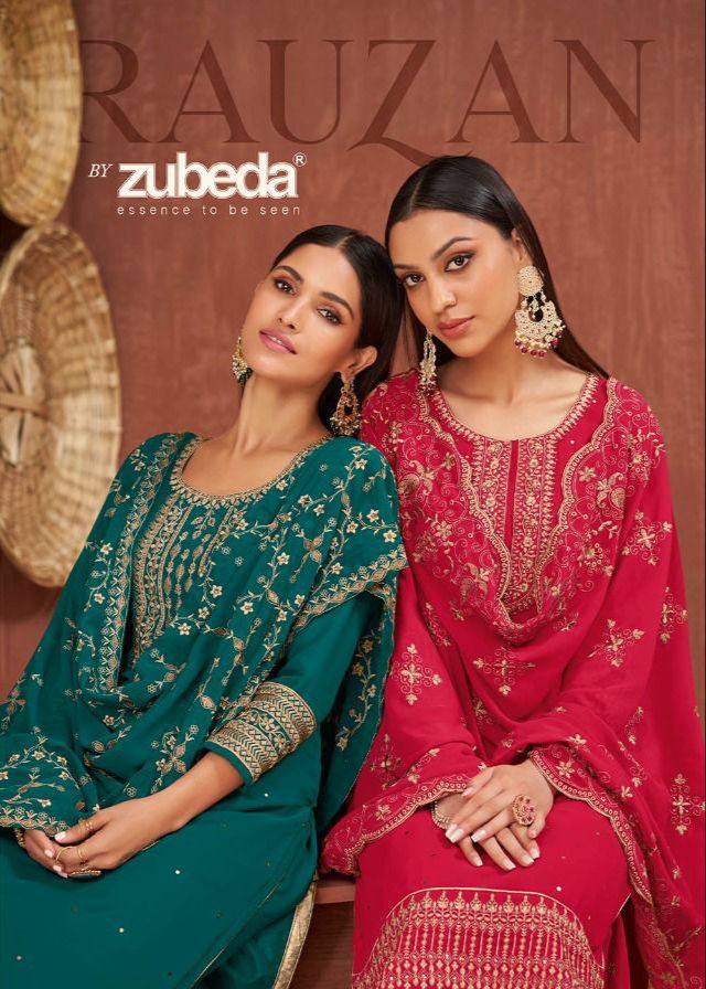 Zubeda Ruzan Georgette Heavy Embroidery Work Fancy Designer Partywear Salwar Kameez