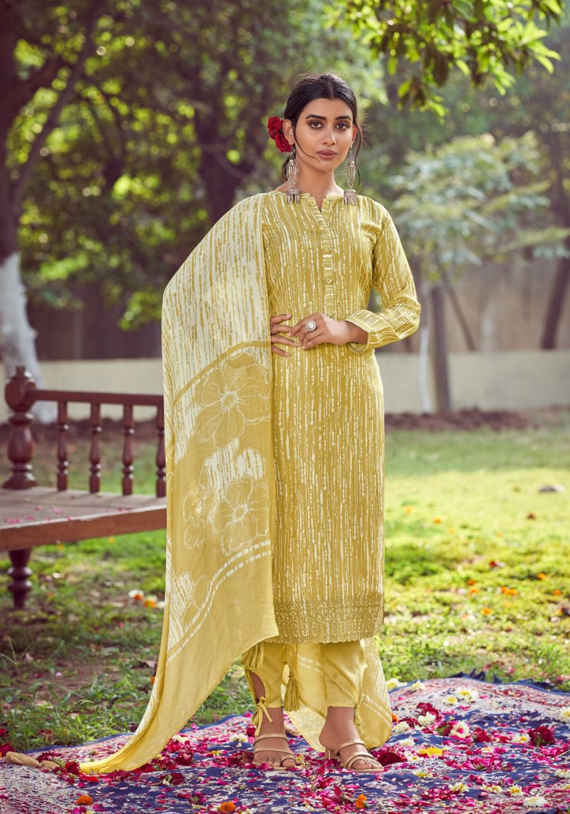 Shurooq Zubi Muslin Party Wear Embroidered Salwar Suits With Digital Print