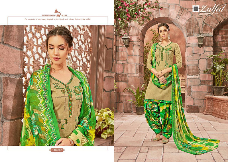 Zulfat Designer Suits Patiala Babes Pure Cotton Embroidery Work Salwar Kameez