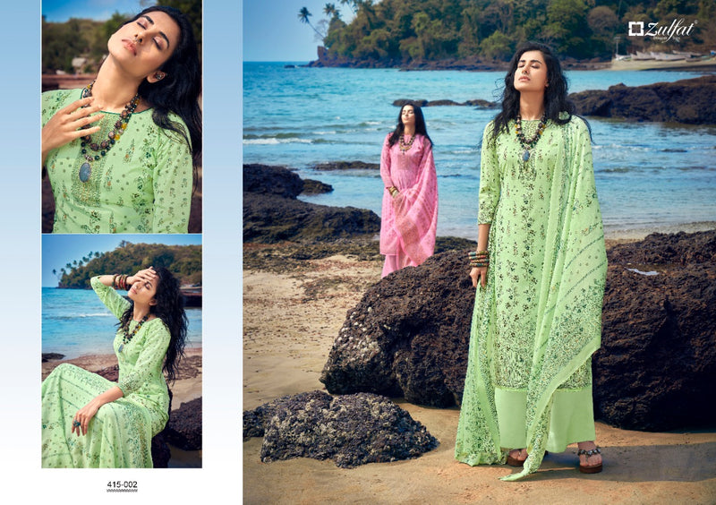 Zulfat Designer Suits Maria Cotton Fancy Printed Festive Wear Salwar Kameez
