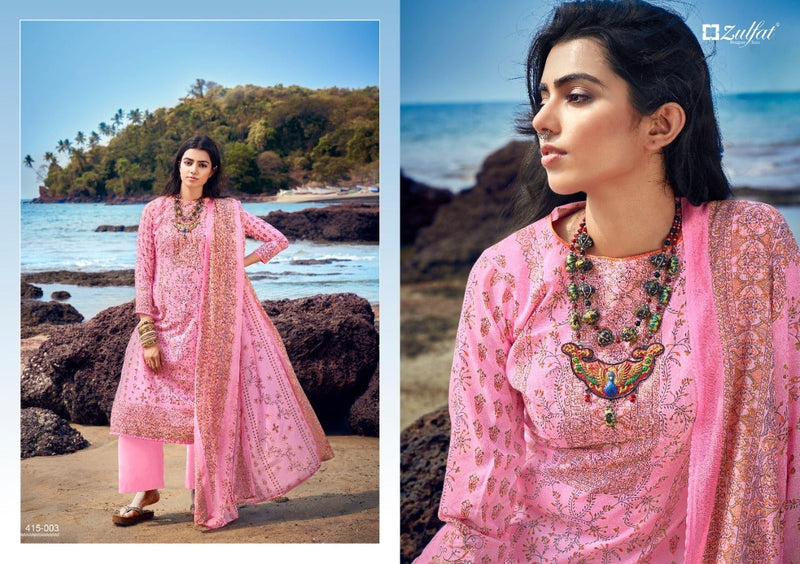 Zulfat Designer Suits Maria Cotton Fancy Printed Festive Wear Salwar Kameez