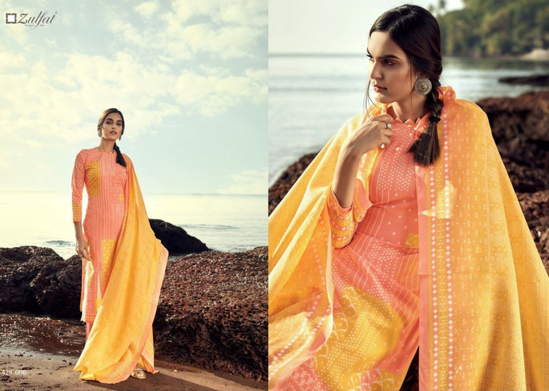 Zulfat Designer Suits Waves Cotton Fancy Printed Festive Wear Salwar Kameez