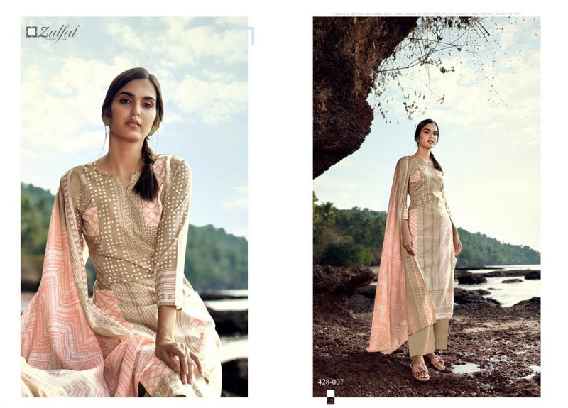 Zulfat Designer Suits Waves Cotton Fancy Printed Festive Wear Salwar Kameez