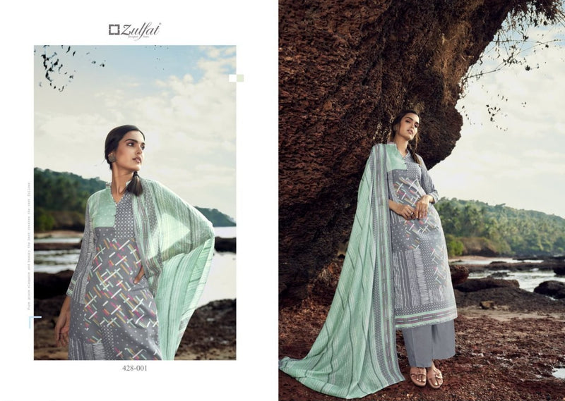Zulfat Designer Suits Waves Cotton Fancy Printed Festive Wear Salwar Kameez