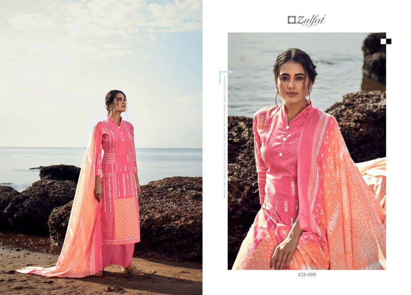 Zulfat Designer Suits Waves Cotton Fancy Printed Festive Wear Salwar Kameez