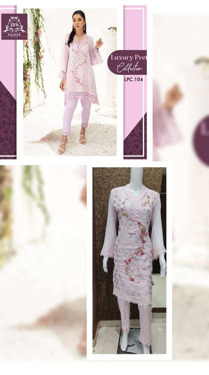Zainab Fashion Studio Lpc 104 Georgtte Pure Cotton Fency Kurti