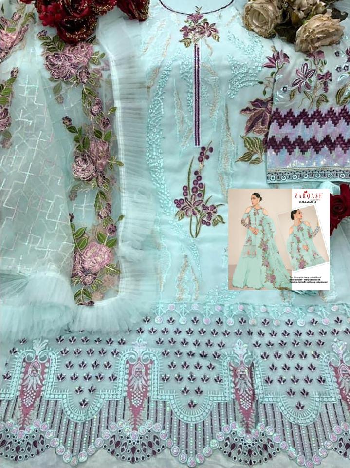 Zarqash Jihan Fox Georgette With Embroidery Work Gorgeous Look Pakistani Style Salwar Kameez