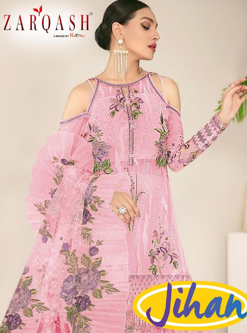 Zarqash Jihan Fox Georgette With Embroidery Work Gorgeous Look Pakistani Style Salwar Kameez