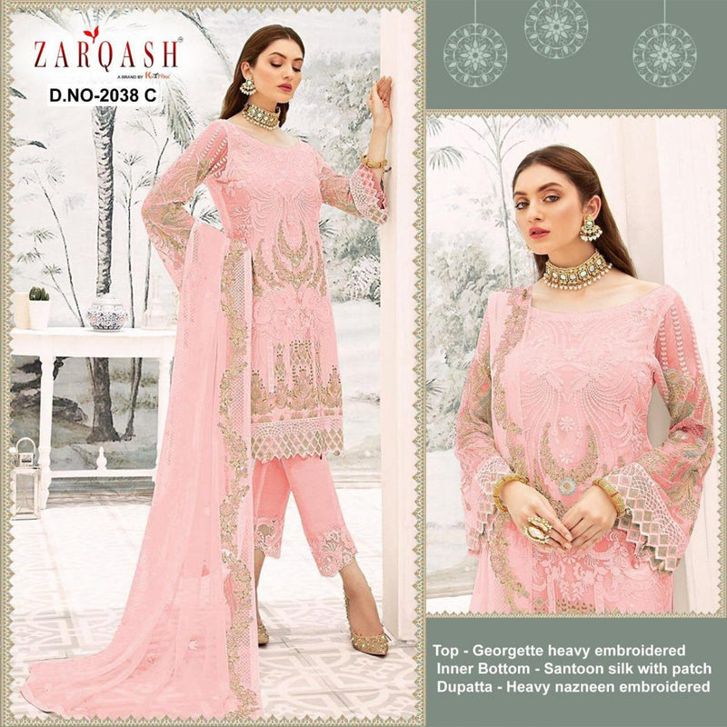 Zarqash Noor Heavy Georgette With Fancy Embroidery Work Exclusive Designer Pakistani Salwar Kameez