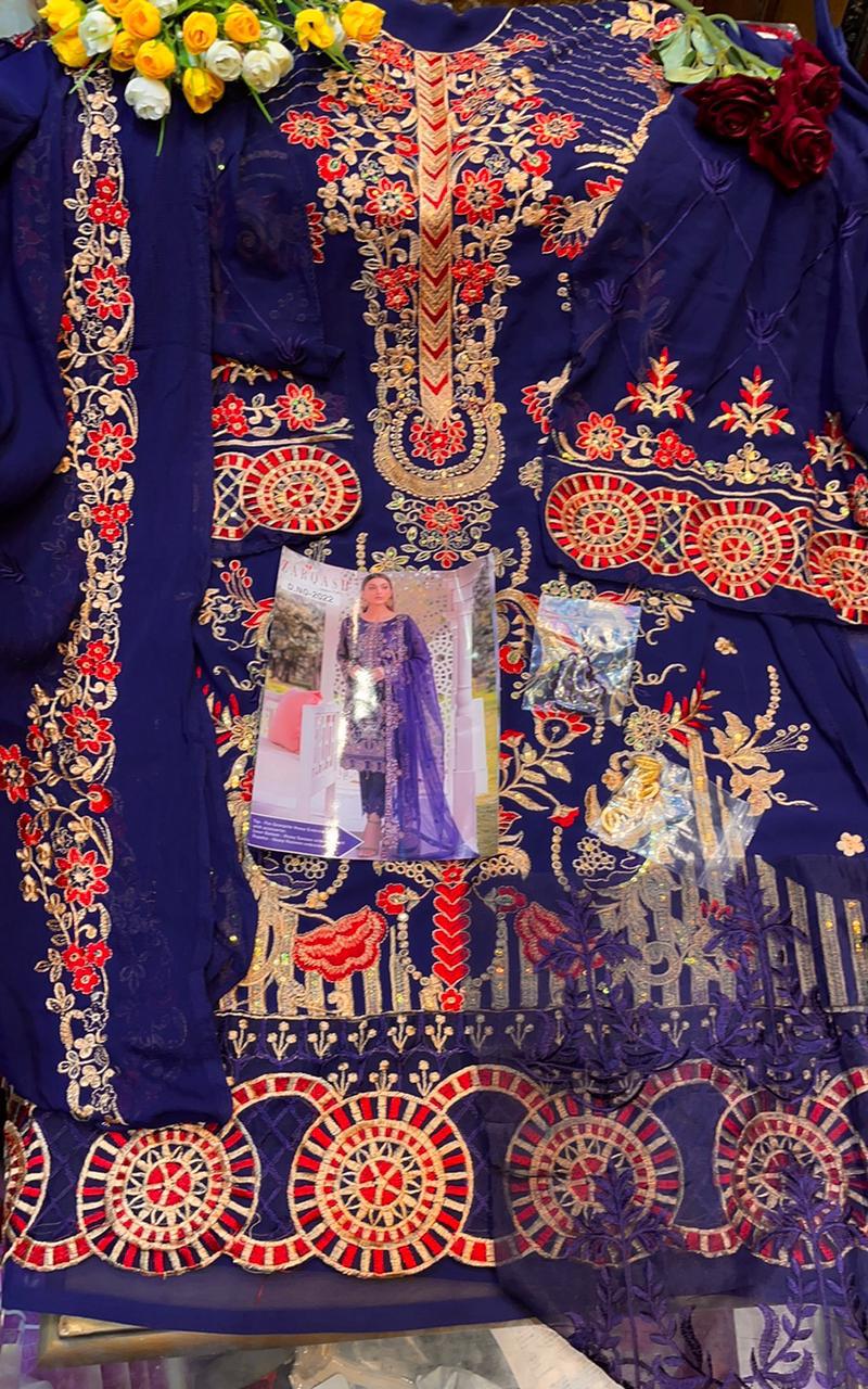 Zarqash Ramsha Hit List Fox Georgette With Embroidery Work Fancy Pakistani Style Salwar Kameez