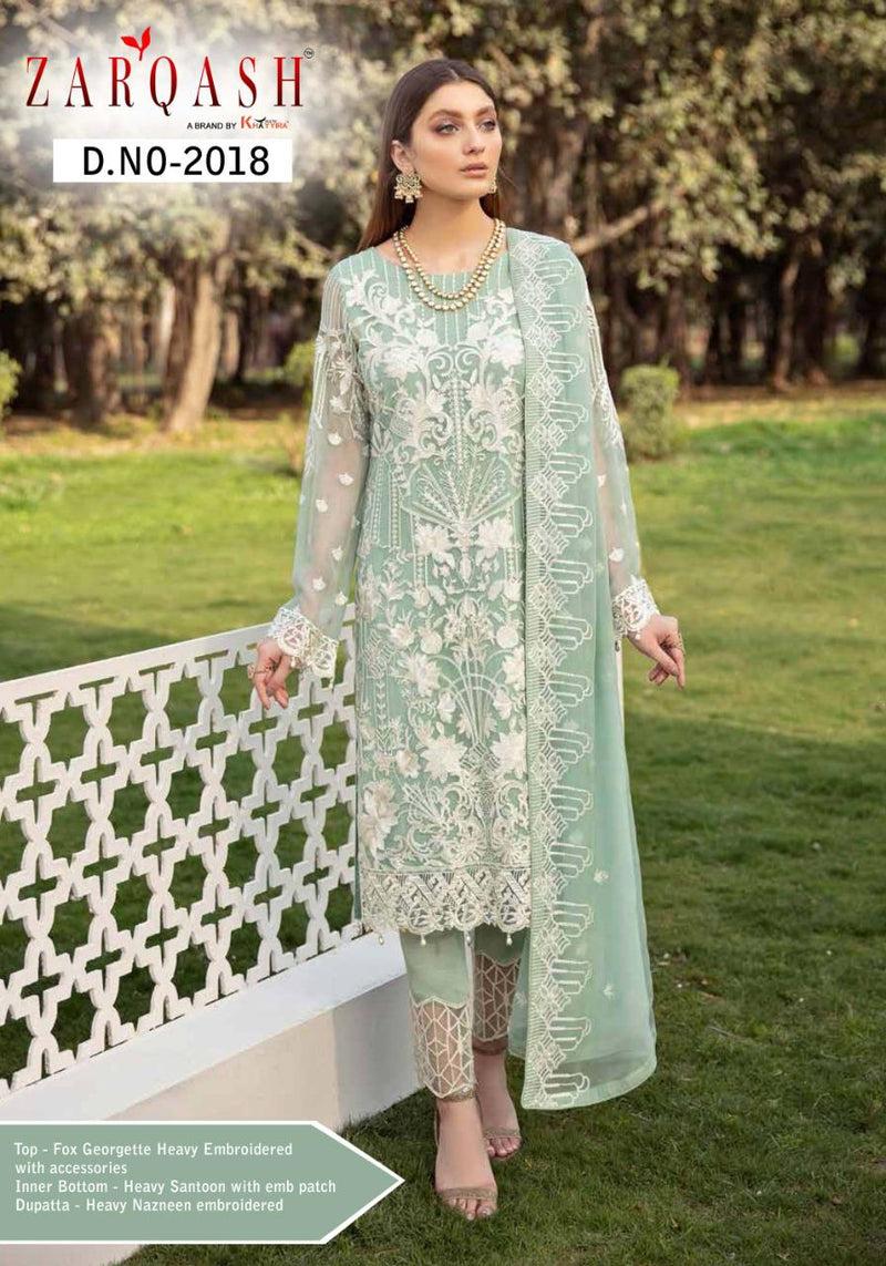 Zarqash Ramsha Hit List Fox Georgette With Embroidery Work Fancy Pakistani Style Salwar Kameez