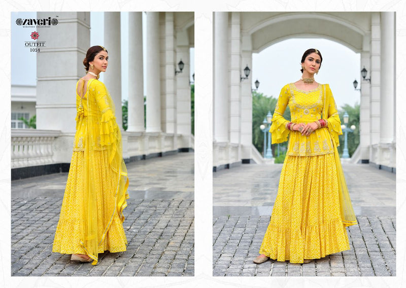 Zaveri Woman Beauty Outfit Vol 2 Dno 1054 Viscose Georgette Heavy Designer Wedding Wear Salwar Kameez