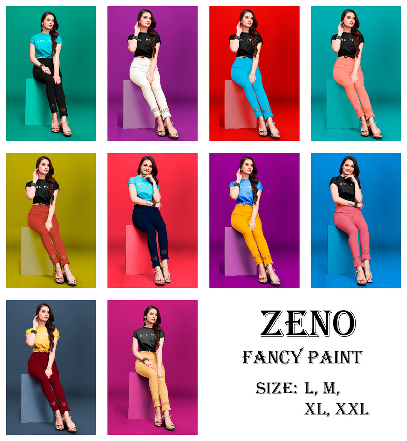 Zeno Womens Lucknow Chikan Pant Bombay Cotton Readymade Fancy Pant