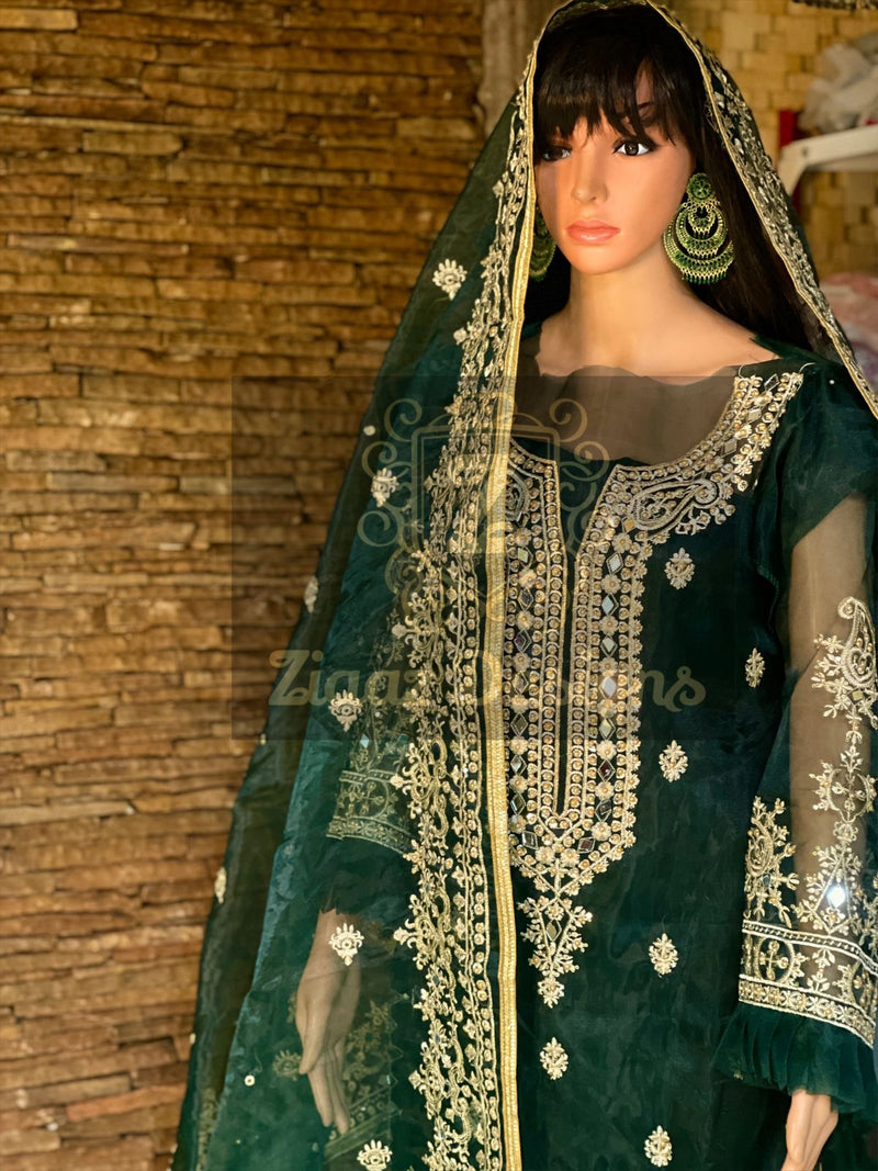 Ziaaz Noor Vol 3 Oranza Embroidered Suit With Mirror Work Salwar Suit
