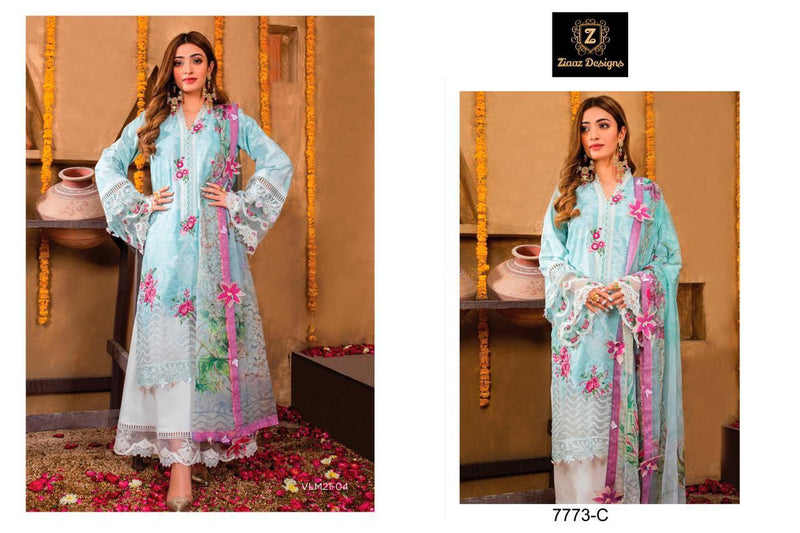 Ziaz Designs Anaya Viva Vol 1 Cotton With Embroidery Work Fancy Pakistani Style Salwar Kameez With Dupatta
