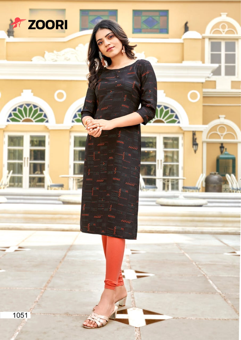 Zoori Akshara Vol 6 Rayon Print Casual Wear Readymade Fancy Designer Kurtis