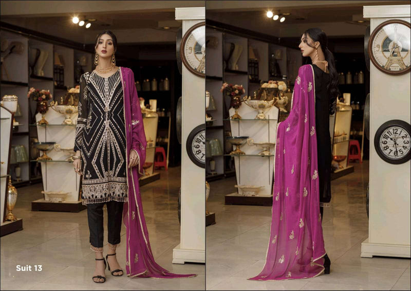 Zs Textile Meraki Vol 2 Heavy Embroidered Chiffon Designer Pakistani Salwar Kameez