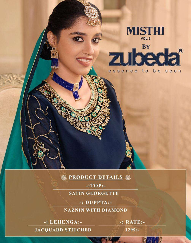 Zubeda Mishthi Vol 5 Satin Georgette Stylish Partywear Salwar Kameez