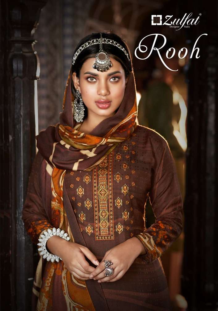 Zulfat Designer Launching Rooh Pashmina Digital Style Print Salwar Suit