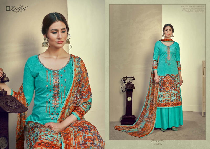 Zulfat Designer Suit Aakruti Cotton Digital Print With Fancy Embroidery Work Pakistani Salwar Suits
