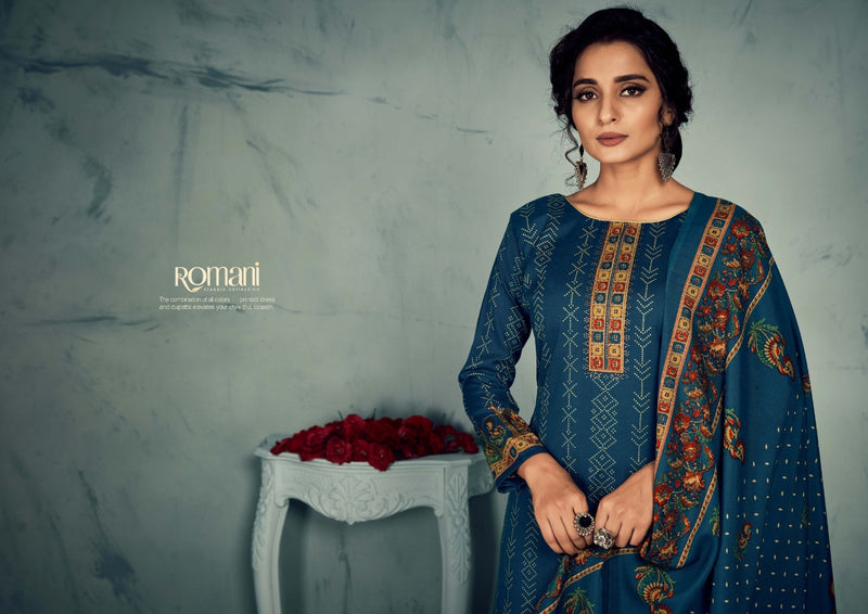 Zulfat Designer Suit Romani Viana Heavy Spun Digital Print With Swarosky Work Salwar Kameez