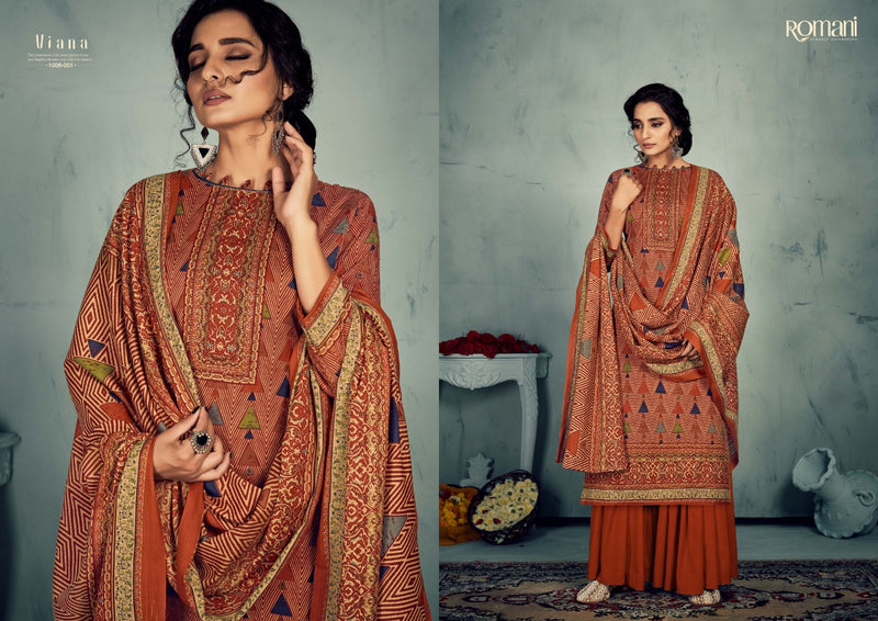 Zulfat Designer Suit Romani Viana Heavy Spun Digital Print With Swarosky Work Salwar Kameez