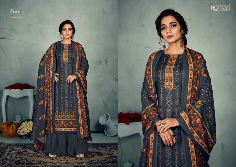 Zulfat Designer Suit Romani Viana Heavy Spun Digital Print With Swarosky Work Salwar Kameez