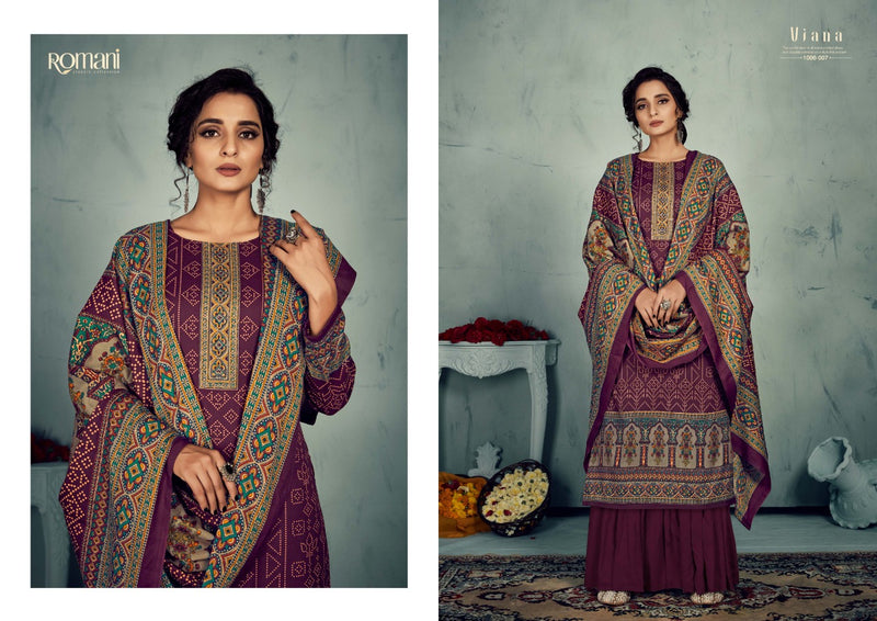 Zulfat Designer Suit Romani Viana Heavy Spun Digital Print With Swarosky Work Salwar Kameez