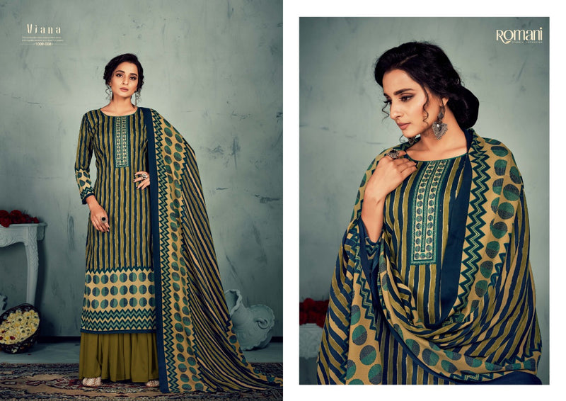 Zulfat Designer Suit Romani Viana Heavy Spun Digital Print With Swarosky Work Salwar Kameez