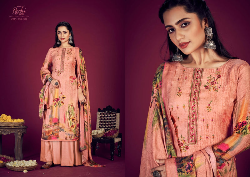 Zulfat Designer Suit Roohi Pure Pashmina Digital Print Heavy Embroidered Work Salwar Suit