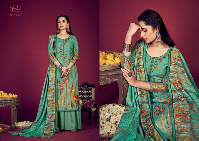 Zulfat Designer Suit Roohi Pure Pashmina Digital Print Heavy Embroidered Work Salwar Suit