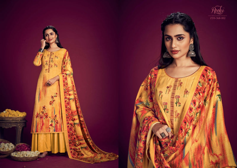 Zulfat Designer Suit Roohi Pure Pashmina Digital Print Heavy Embroidered Work Salwar Suit