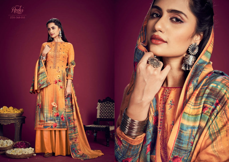 Zulfat Designer Suit Roohi Pure Pashmina Digital Print Heavy Embroidered Work Salwar Suit