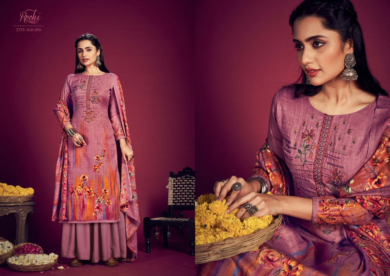 Zulfat Designer Suit Roohi Pure Pashmina Digital Print Heavy Embroidered Work Salwar Suit