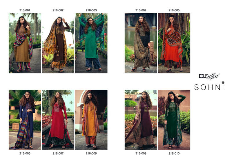 Zulfat Designer Suit Sohini Vol 3 Pure Pashmina Kashmiri Embroidery Work Salwar Kameez