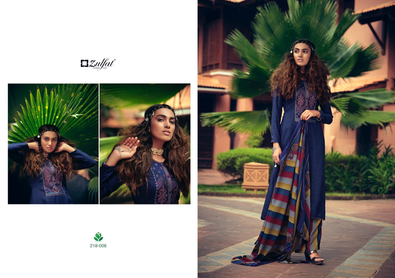 Zulfat Designer Suit Sohini Vol 3 Pure Pashmina Kashmiri Embroidery Work Salwar Kameez