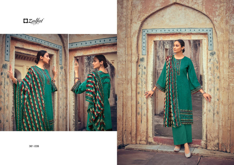 Zulfat Designer Suit Winter Clustor Pure Pashmina Digital Style Salwar Kameez