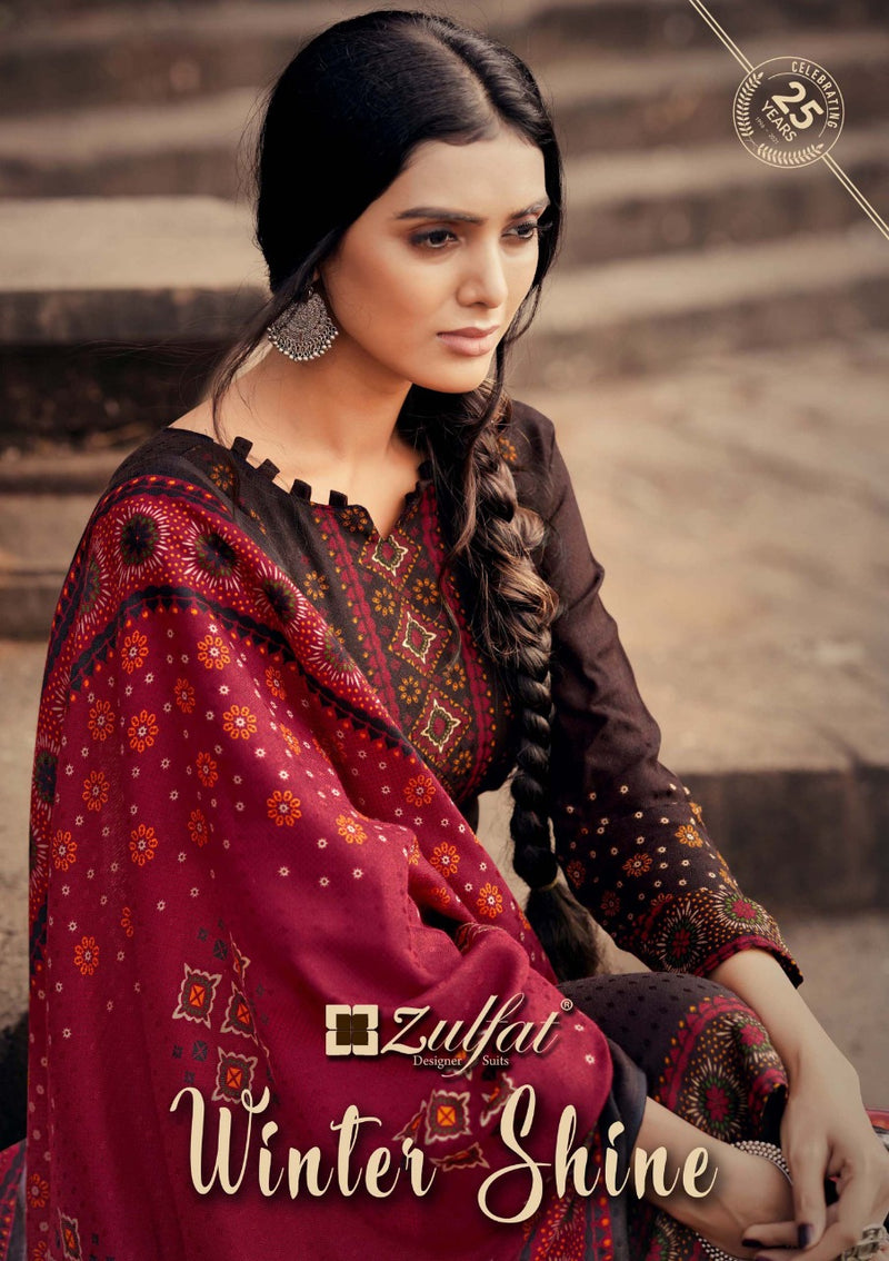 Zulfat Designer Suit Winter Shine Pure Pashmina Digital Print Winter Wear Suit