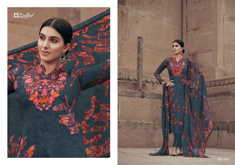 Zulfat Designer Suits Amira Pure Jam Cotton Print Work Salwar Kameez